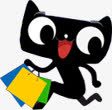 黑色卡通手绘天猫购物袋png免抠素材_新图网 https://ixintu.com 卡通 购物 黑色