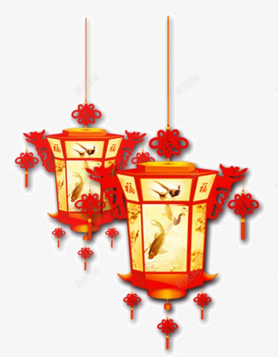 两个红灯笼png免抠素材_新图网 https://ixintu.com 两个红灯笼 中国结 红色