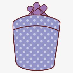 紫色卡通圆形礼物盒素材