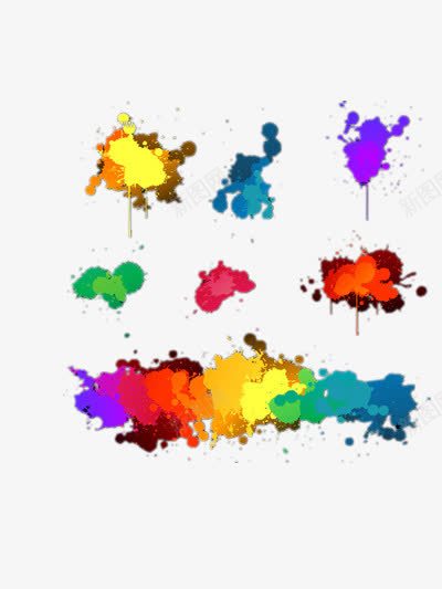 喷绘png免抠素材_新图网 https://ixintu.com 喷绘 墙体喷绘图 彩色 水彩 装饰