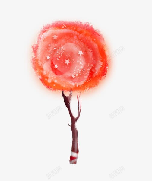 甜美粉红系的一棵树png免抠素材_新图网 https://ixintu.com 星星 树 甜美 粉红