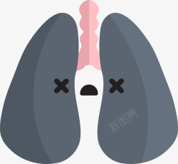 黑色卡通受伤的肺部素材