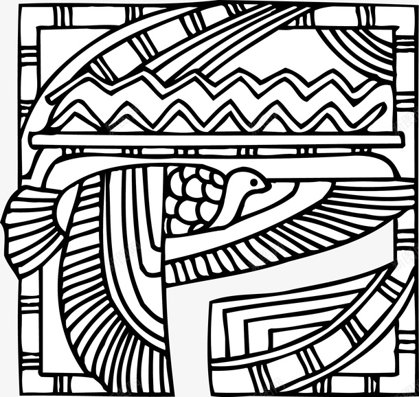 埃及神像水鸟矢量图eps免抠素材_新图网 https://ixintu.com 埃及 埃及图腾人像 复古 矢量图 线条