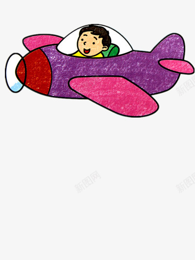 坐在飞机模型里的儿童png免抠素材_新图网 https://ixintu.com 卡通 小孩 素材