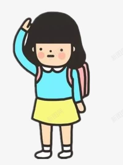 背着书包的女孩png免抠素材_新图网 https://ixintu.com 书包 人物 卡通 可爱 小孩 短发