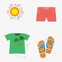 太阳衣服裤子与鞋素材