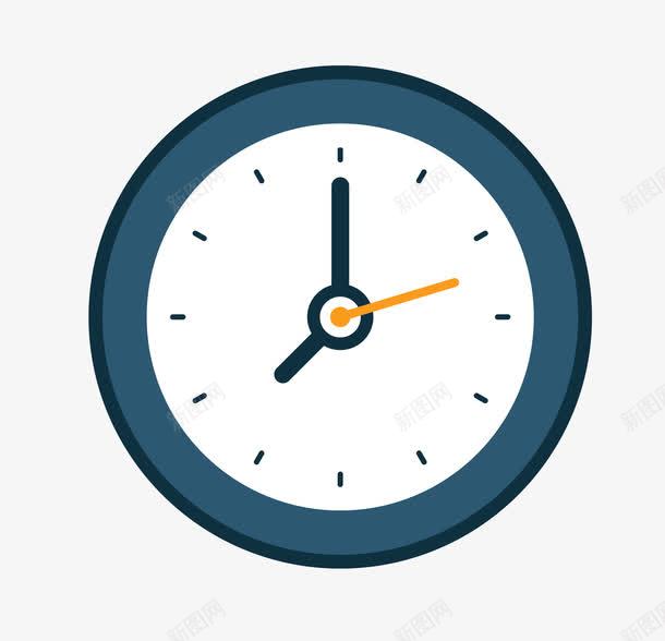钟表简图png免抠素材_新图网 https://ixintu.com 一块 刻度 卡通 圆形 指针 白色 蓝色 钟表
