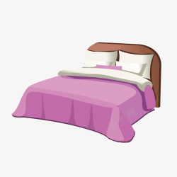 粉色大床粉色质感大床双人床矢量图高清图片