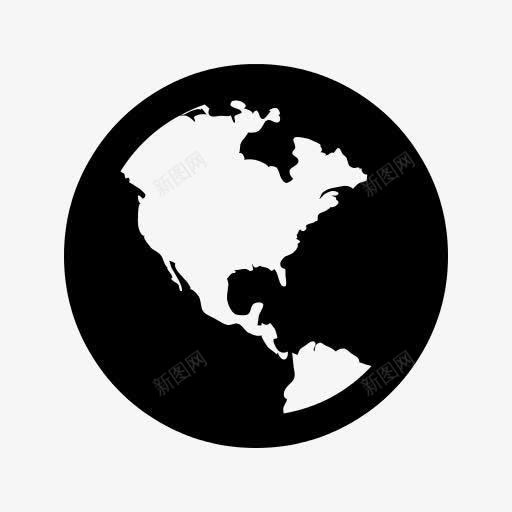 手绘黑色地球卡通图标png_新图网 https://ixintu.com 卡通 图标 地球 黑色