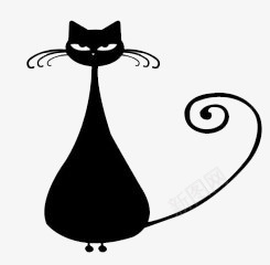 卡通黑色猫图标png_新图网 https://ixintu.com 卡通 猫 黑色