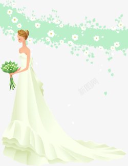 新娘侧身婚纱照素材