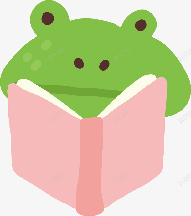 可爱青蛙粉色书籍png免抠素材_新图网 https://ixintu.com 世界读书日 国际儿童图书日 知识 粉色书籍 阅读 青蛙