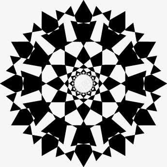 黑白装饰图案png免抠素材_新图网 https://ixintu.com 几何图案 对称 黑白装饰图案