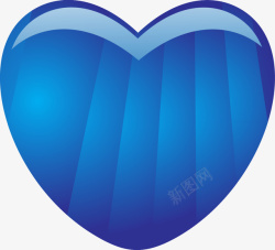 蓝色心形爱心情人节矢量图素材