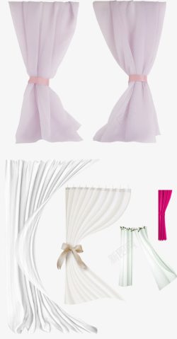 紫色清新窗帘装饰素材