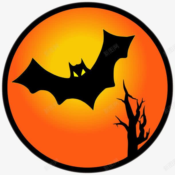 万圣节标志png免抠素材_新图网 https://ixintu.com 万圣节 彩色 标志 橙色 蝙蝠