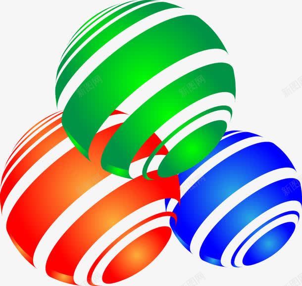 抽象彩色几何球png免抠素材_新图网 https://ixintu.com 几何 彩色 抽象 球