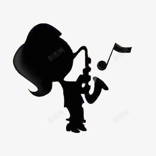 吹萨克斯女孩png免抠素材_新图网 https://ixintu.com 乐器 吹萨克斯 吹萨克斯的女孩 年轻人 演奏 美妙 音乐 黑白色