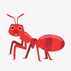 卡通可爱的插画蚂蚁红色矢量图素材