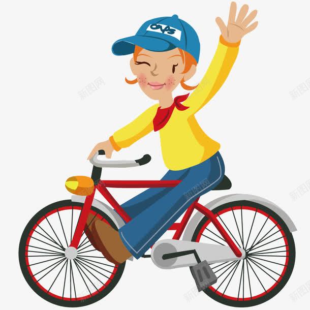 骑自行车的小男孩png免抠素材_新图网 https://ixintu.com 插画 汽车 男孩 矢量人物 自行车