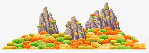 卡通大山png免抠素材_新图网 https://ixintu.com 卡通 大山 山峰 树木 茂盛