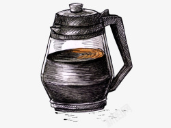 灰色壶咖啡壶高清图片