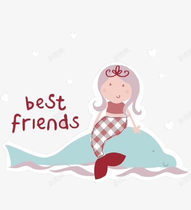 坐在鲸鱼身上的小女孩png免抠素材_新图网 https://ixintu.com 动物 卡通人物 最好的朋友 美人鱼 鱼 鲸鱼