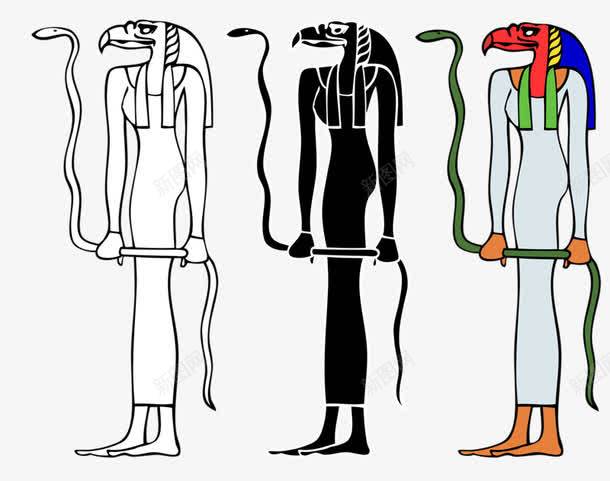 手绘古埃及壁画拿蛇的人png免抠素材_新图网 https://ixintu.com 古埃及 埃及图腾人像 壁画 手绘 蛇 金字塔壁画