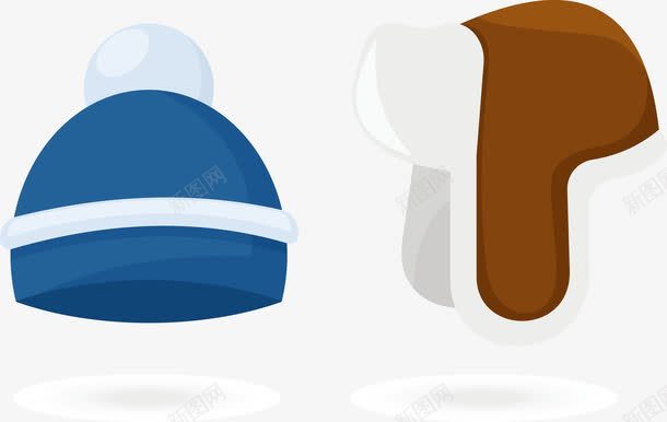 冬季保暖帽子png免抠素材_新图网 https://ixintu.com 冬季上新 冬季帽子 帽子 矢量帽子 蓝色帽子 褐色帽子