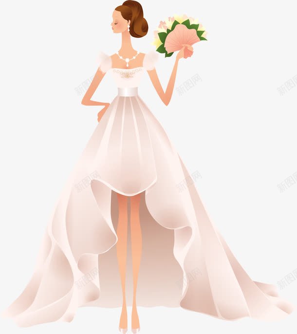 元素婚纱模特png免抠素材_新图网 https://ixintu.com 卡通手绘 婚纱模特 矢量元素