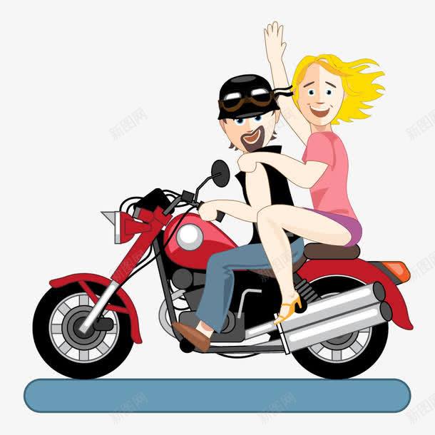 骑摩托的人png免抠素材_新图网 https://ixintu.com 人 卡通 摩托车 红色