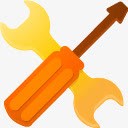 螺丝刀扳手黄橙色的谷歌png免抠素材_新图网 https://ixintu.com screwdriver wrench 扳手 螺丝刀