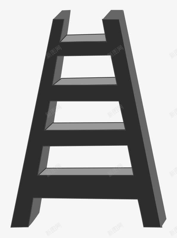 黑色的卡通小梯子png免抠素材_新图网 https://ixintu.com 卡通 小梯子 梯子 黑色的