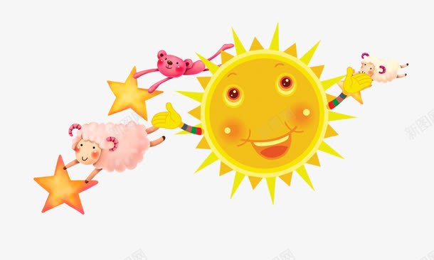 六一儿童节装饰图案png免抠素材_新图网 https://ixintu.com 儿童节 六一 卡通 太阳 装饰图案