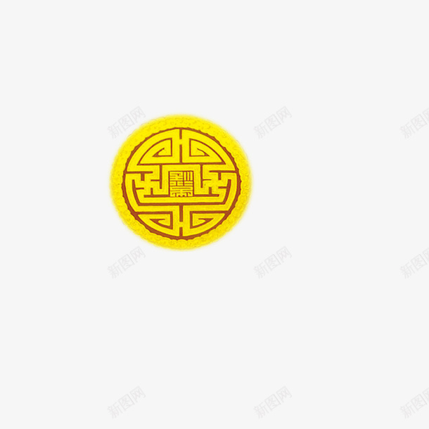 古代花纹png免抠素材_新图网 https://ixintu.com 中国风 古典 圆形 花纹 黄色