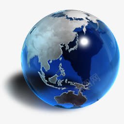 透明蓝色地球LonghornVista风格电脑图标透明图标