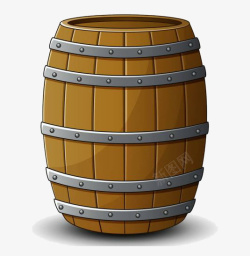 木制桶插画铁圈木桶高清图片