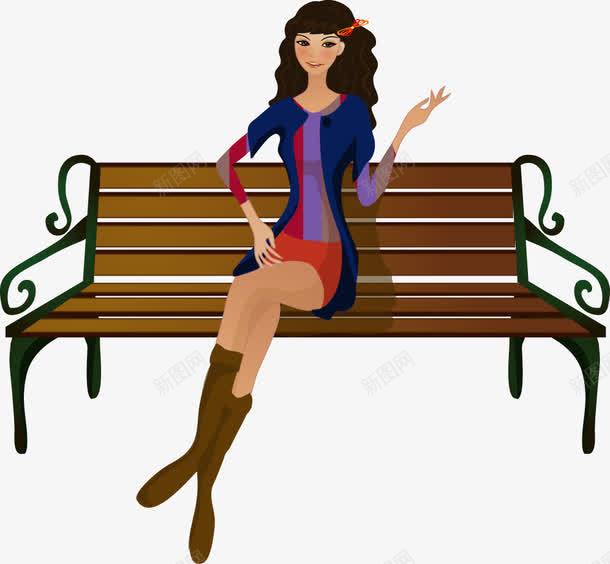 长椅休息的女孩png免抠素材_新图网 https://ixintu.com 女孩 木制 躺椅 长椅