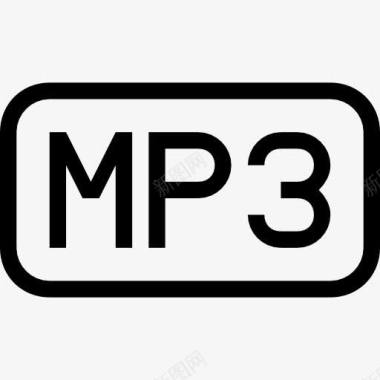 MP3音频文件概述了矩形界面符号图标图标