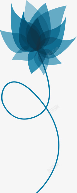 蓝色花朵图矢量图素材