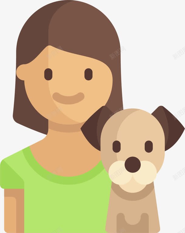 养宠物狗图标png_新图网 https://ixintu.com 人与宠物 养宠物 卡通 图标icon 女孩 宠物狗 有爱 狗狗