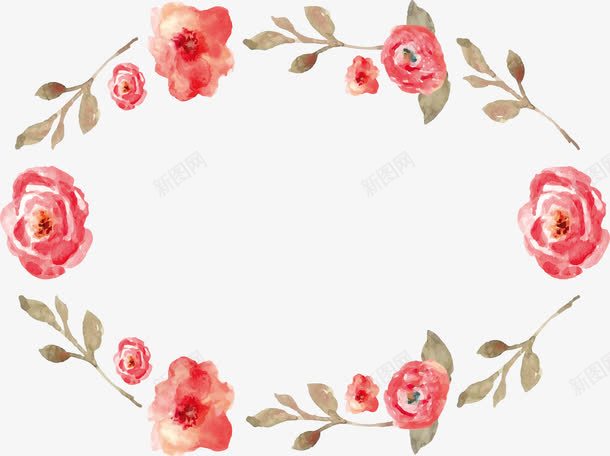 粉玫瑰边框png免抠素材_新图网 https://ixintu.com 婚礼请帖 水彩植物 玫瑰 玫瑰边框 矢量png 粉玫瑰