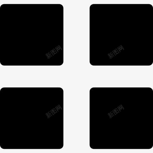 四黑方块图标png_新图网 https://ixintu.com 四 广场 形状 标志 符号 软图标 黑暗 黑色