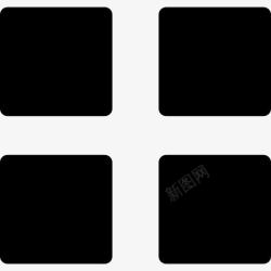 黑暗的符号四黑方块图标高清图片
