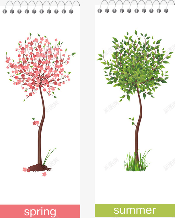 彩色的树png免抠素材_新图网 https://ixintu.com 手绘 树 简单 粉色 绿色 逼真
