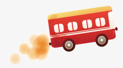 红色公共汽车卡通公共汽车矢量图高清图片