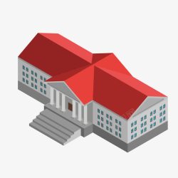 红色屋顶的房子矢量图素材