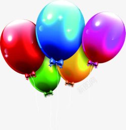 彩色光效漂浮气球素材