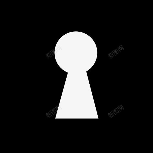 小孔的形状在一个黑色的正方形图标png_新图网 https://ixintu.com 形状 形状工具 方形 钥匙孔 黑色