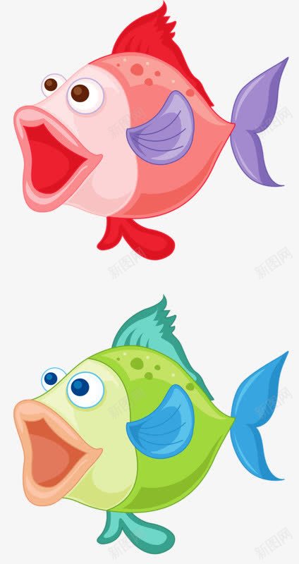海洋小丑鱼png免抠素材_新图网 https://ixintu.com 大嘴鱼 大眼睛 小丑鱼Q版 海洋鱼 红色